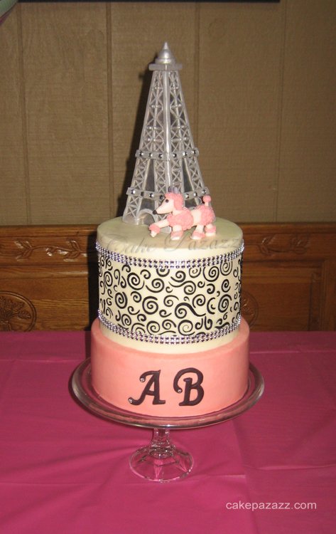poodle in paris cake