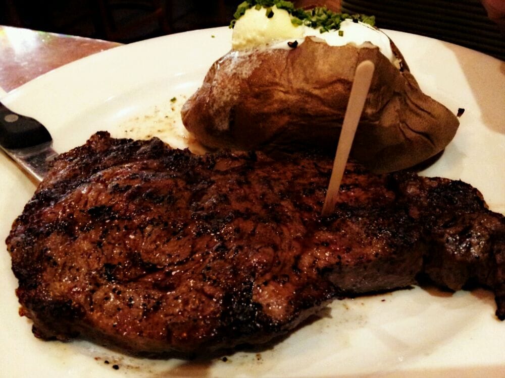 12oz Ribeye steak with baked potato 23.99 Yelp