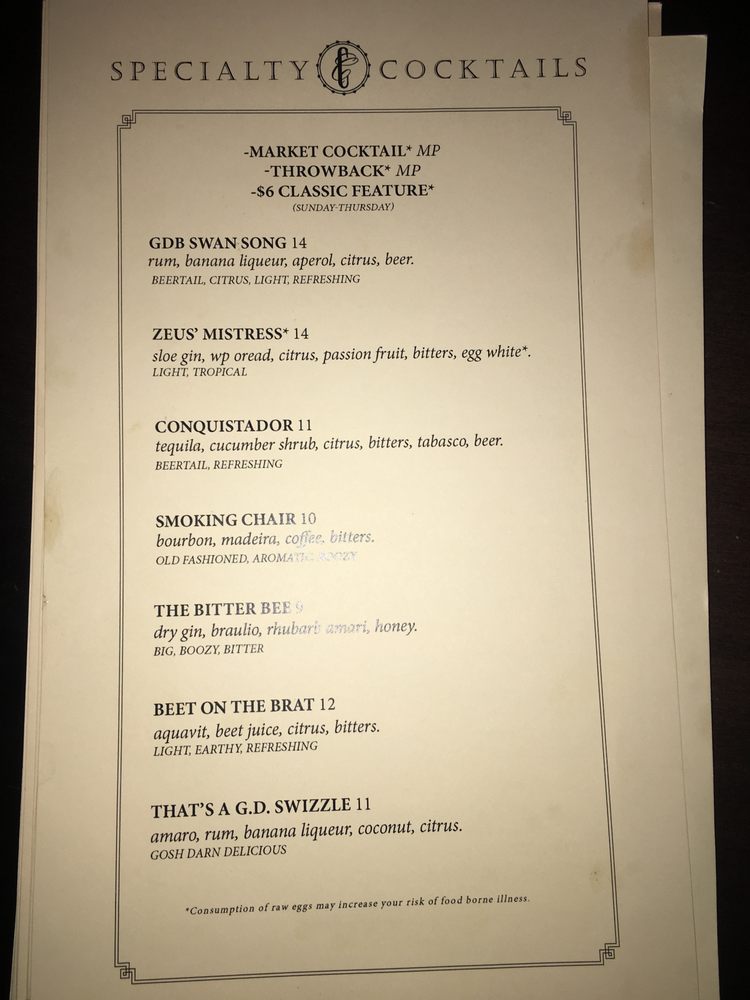 Drink Menu Yelp