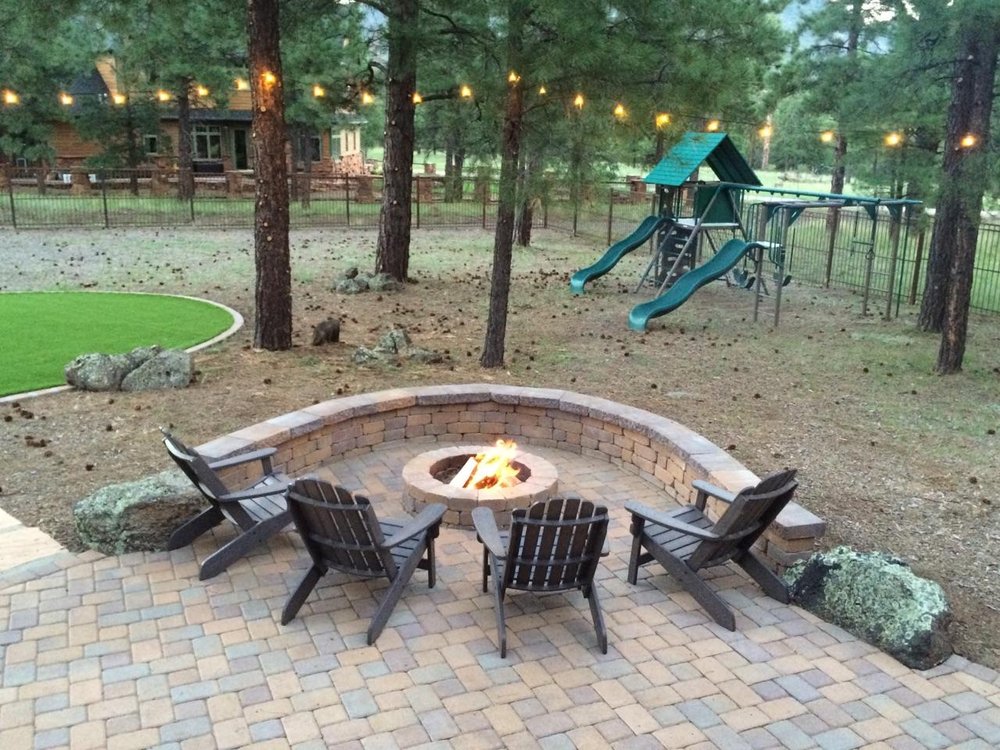 Paver Fire Pit With Seating Wall Yelp Photo Of Stix And Stones Landscaping Flagstaff Az United States Paver Fire