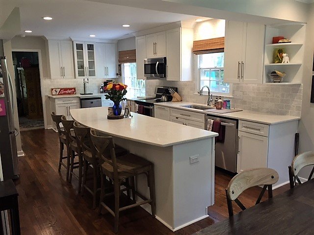 Full Kitchen Remodel In Maple Linen Shaker With Quartz Countertops 13 Photos For Kitchen Doctors