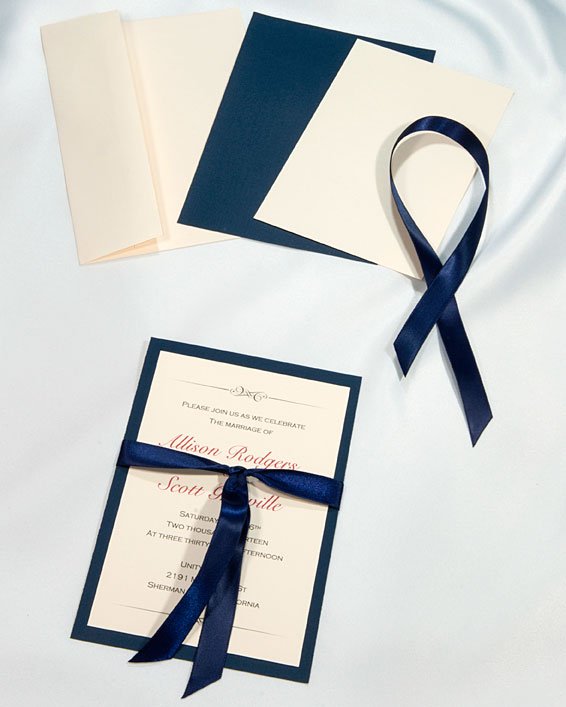 Navy Blue Ribboned Kit Yelp Photo Of Wedding Bell Invitations Boulder Co United States Navy Blue Ribboned