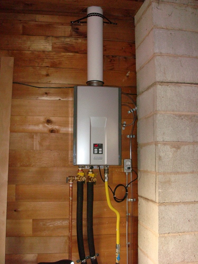 a clients' rinnai tankless water heater in his garage. - yelp