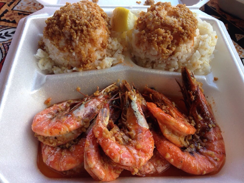 Butter garlic 12 for 7pcs (head on Kauai shrimp) Yelp