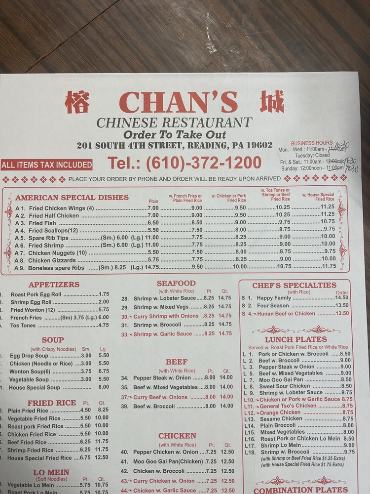 Chan's Chinese Restaurant