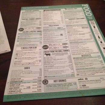 Wetherspoons Food Menu Times Wetherspoons Food Menu Times