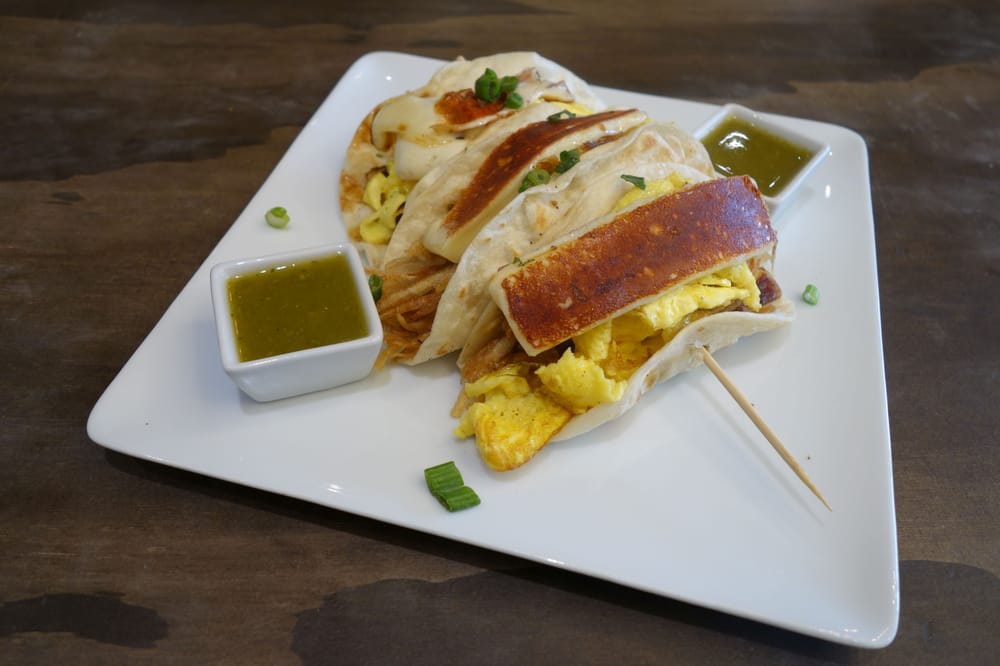 Breakfast Tacos - in-house handmade flour tortilla, tender 