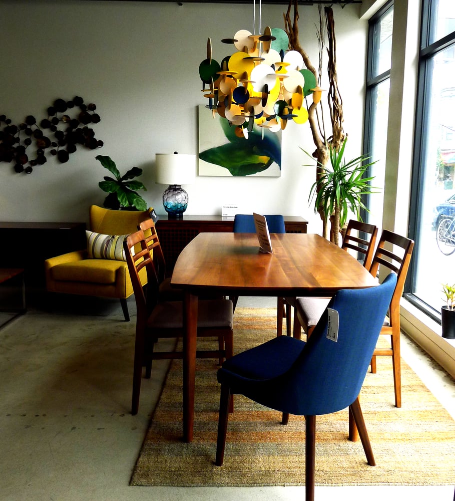 Lewis Dining Table Walnut With Pascal Chair Azure And Photo Of Gingko Home Furnishings San Francisco Ca United States Lewis Dining