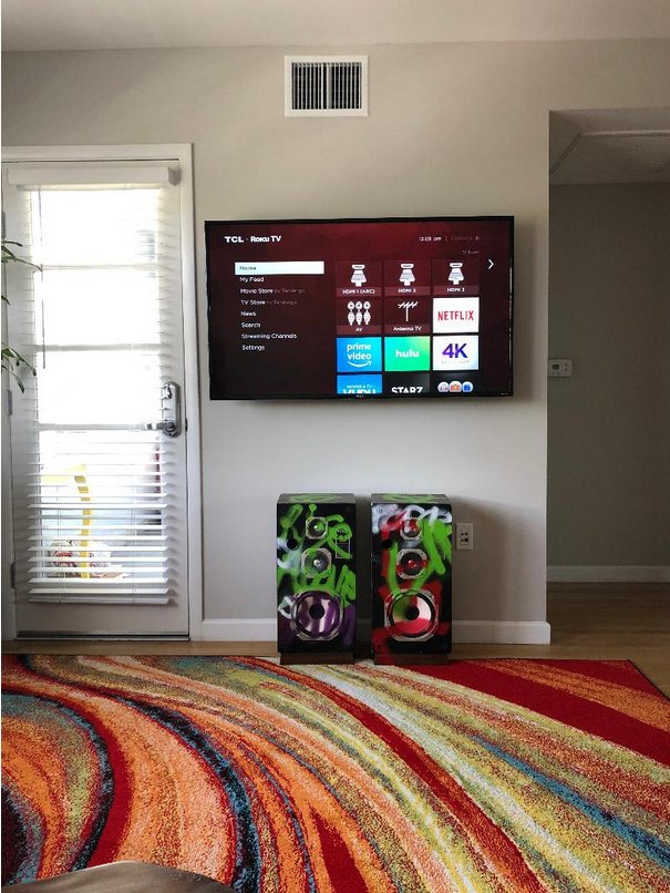 55 Inch Roku Television Mounted On Our Full Articulating Mount With 115 Photos For Pro Tv Wall Mount Installation
