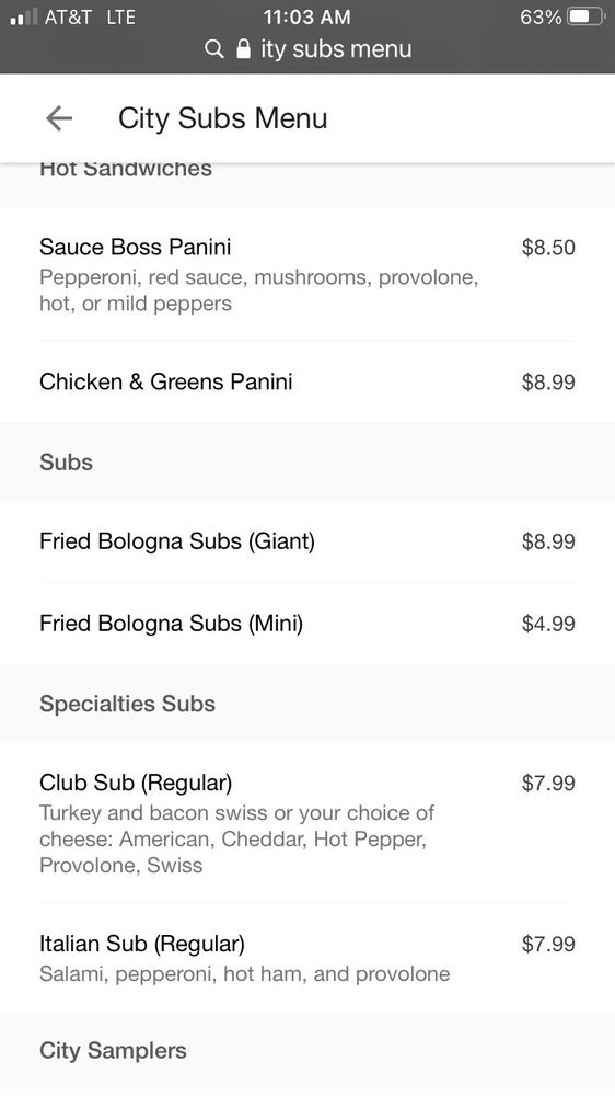 City Subs