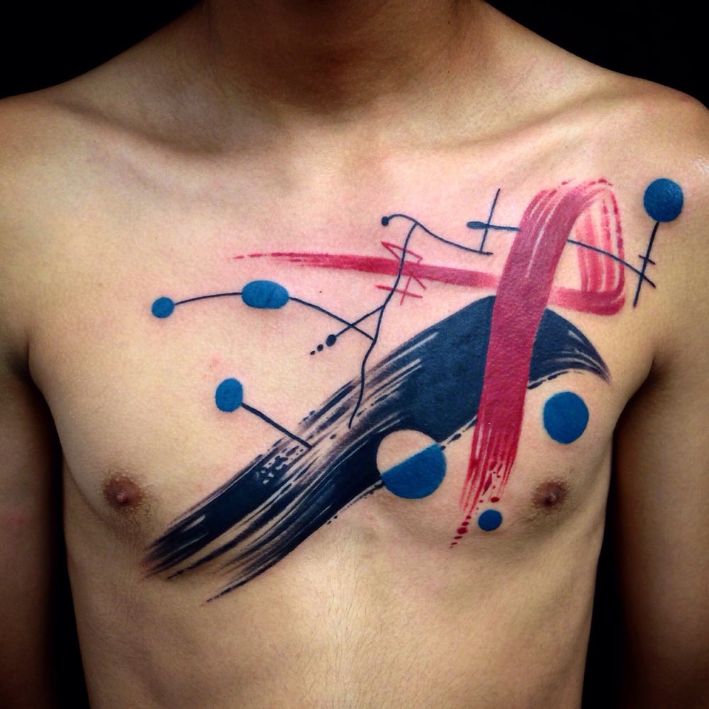 Great abstract watercolor tattoo by Los Angeles artist Tim ...