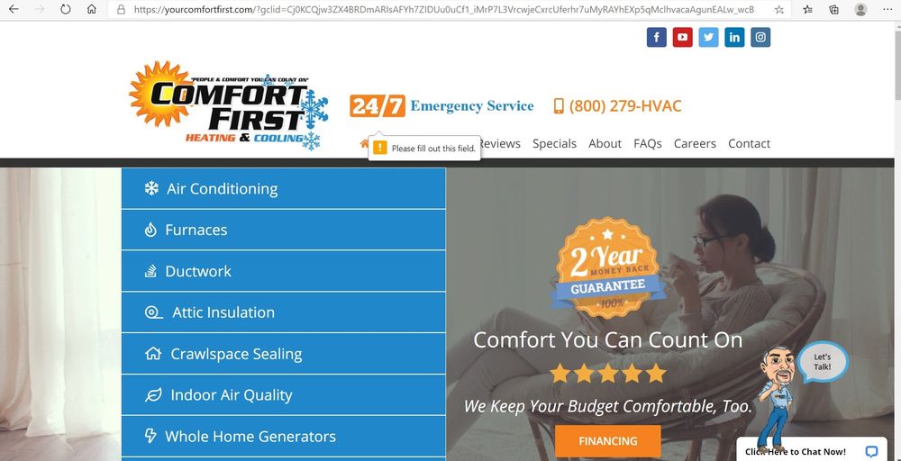Comfort First Heating and Cooling