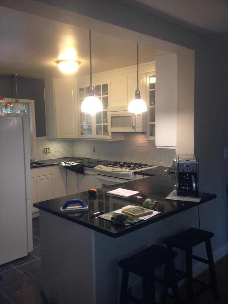 we remove weight bearing wall;open space between kitchen ...