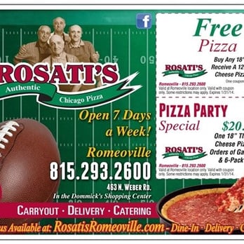 Rosati's pizza coupons romeoville