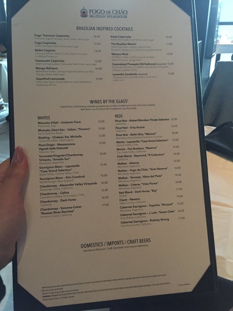 Drink menu Yelp