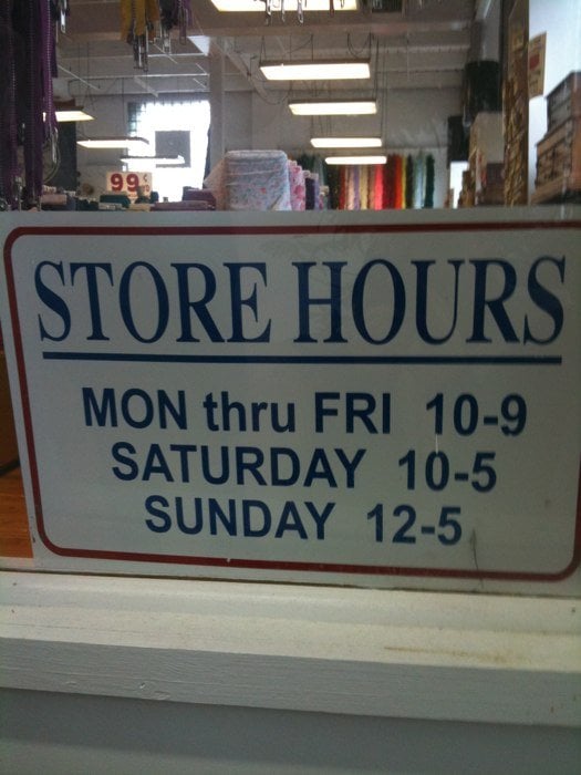 Store hours. Yelp