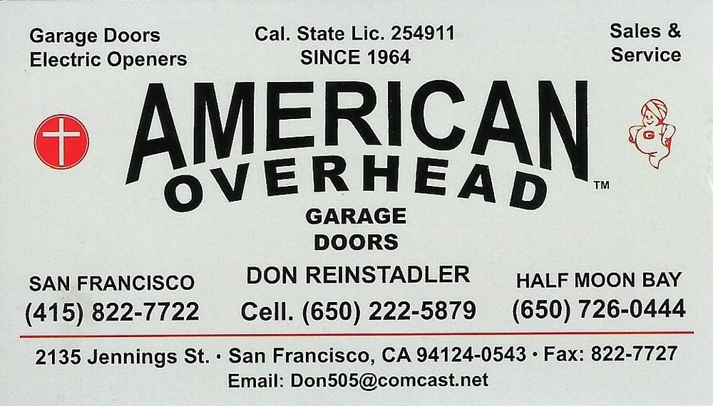 American Overhead Garage Doors 20 Reviews Door Services American Overhead Garage Doors 20 Reviews Door Services 2135 Jennings St Bayview Hunters Point San Francisco Ca Phone Number Yelp