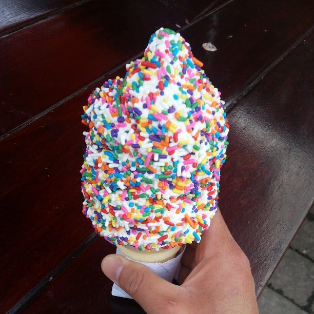 A technicolor happiness cone. Also known as a regular ...