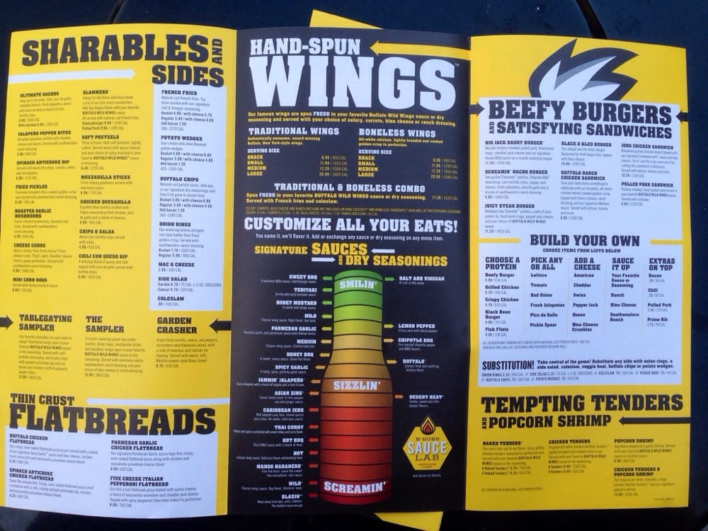 Online Menu Of Buffalo Wild Wings Restaurant Northridge
