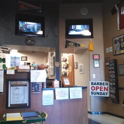 Sports Barber Shop - Glendale, AZ, United States. Lobby with three TVs