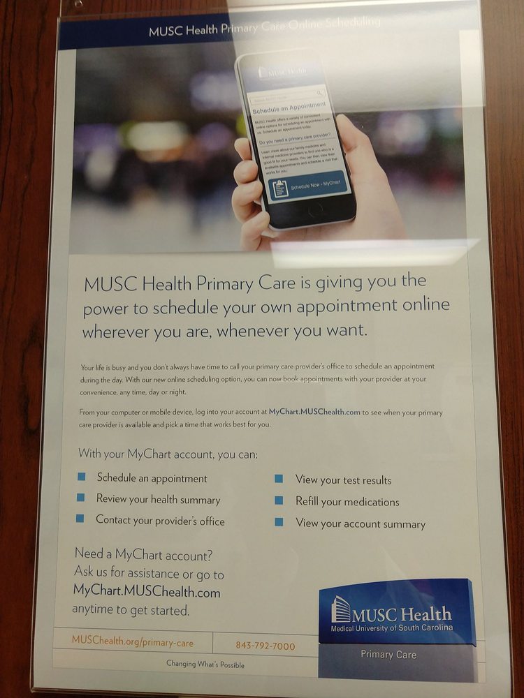 The Mychart Website Online Is Great Yelp Photo Of Musc Health Charleston Sc United States The Mychart Website Online