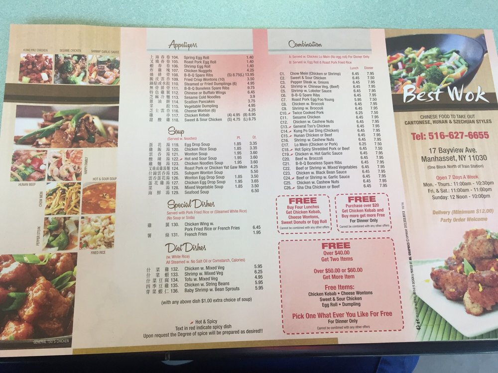 Best Wok Chinese Food Chinese 17 Bayview Ave, Manhasset, NY Restaurant Reviews Phone