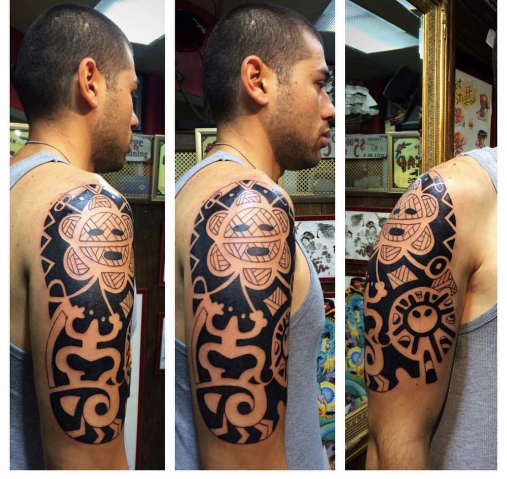 taino tattoo half sleeve by the red parlour tattoo taino tattoo half sleeve by the red parlour tattoo