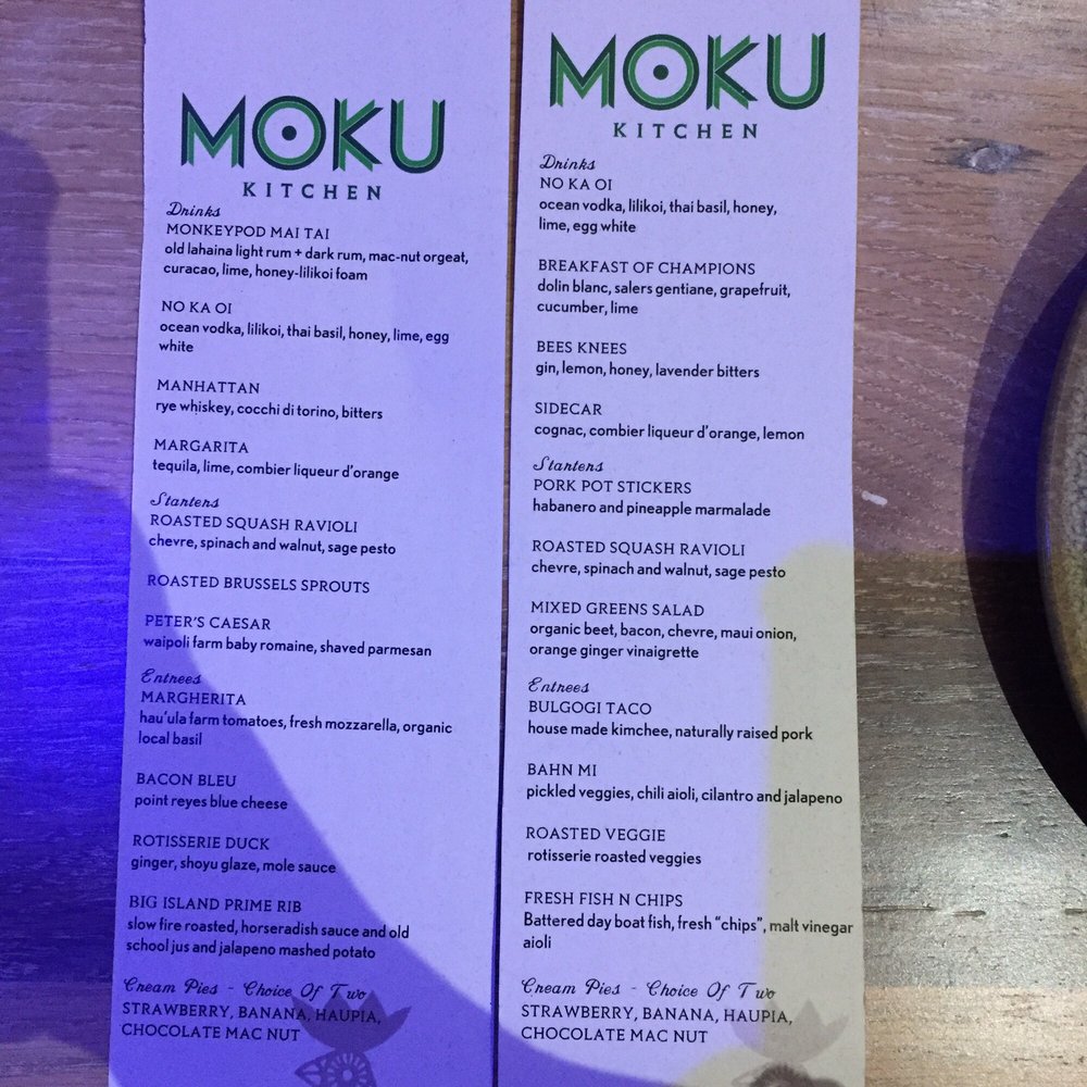 Moku Kitchen Menu soft opening menu - yelp Moku Kitchen Menu soft opening menu - yelp