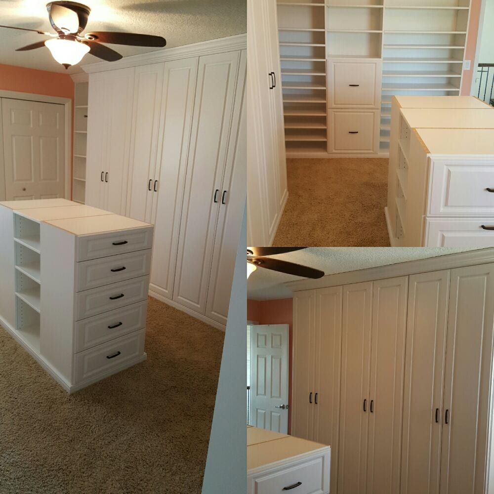 Walk In Closet Organizer With 24 Inch Deep Wardrobe Sections And An Photo Of Closets And Trim Inc Dunedin Fl United States