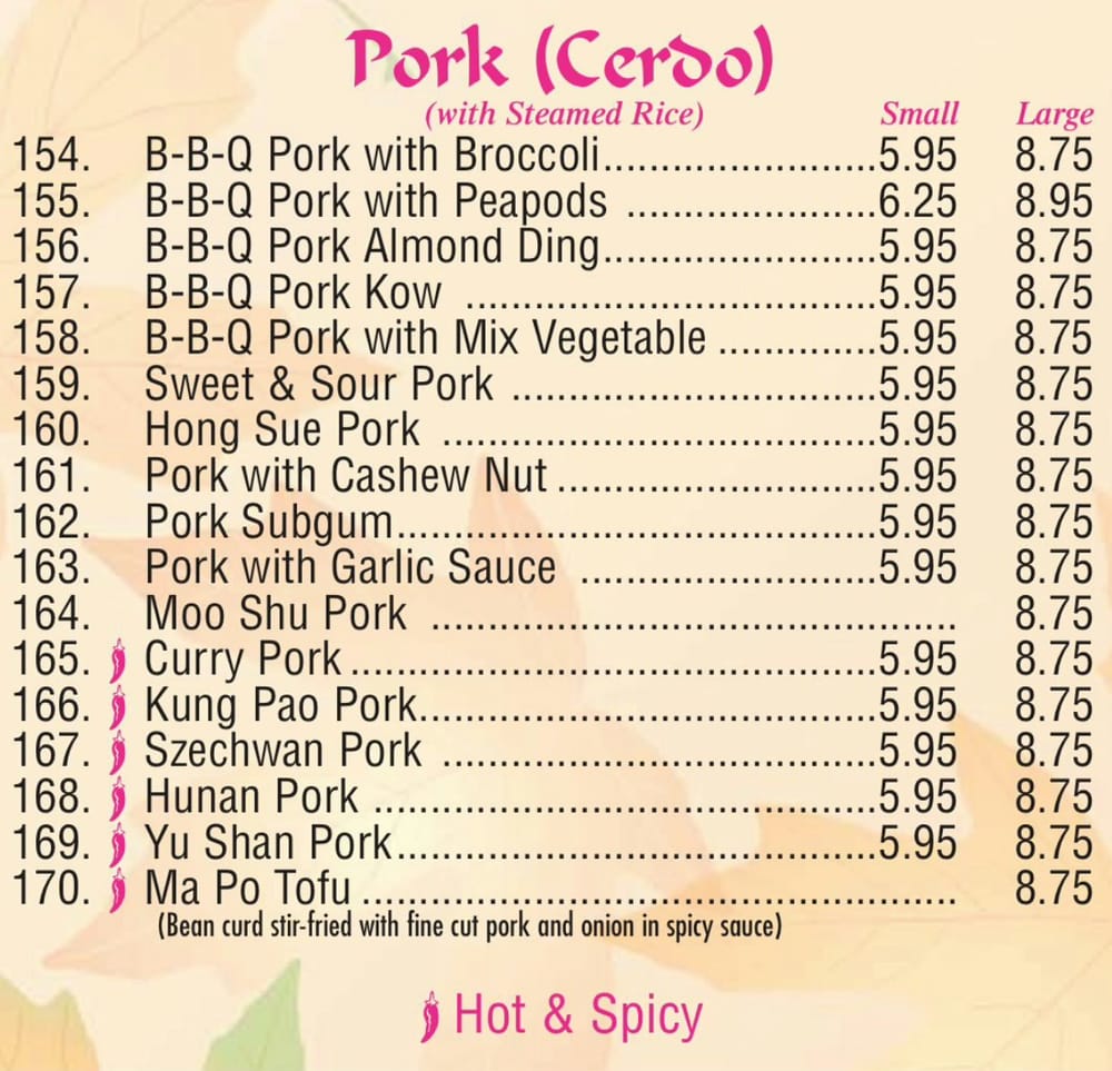 Online Menu Of Yaus Chow Chinese Restaurant Restaurant Wheeling