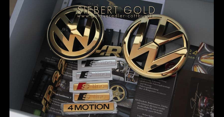 Vw Gti Vr6 R32 4 Motion Audi S Line Emblem 24 Karat Gold Vergoldet 6 Photos For Siebert Gold Oberflächenveredlung