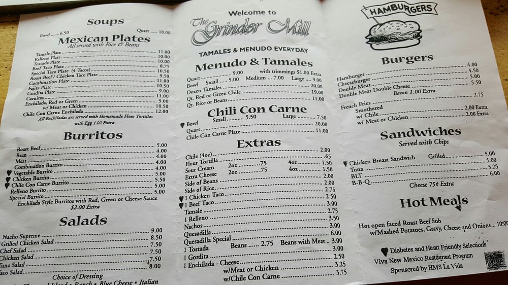 Grinder Mill Mexican 403 W College Ave, Silver City, NM