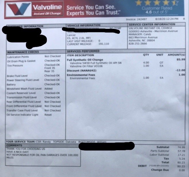 Valvoline Instant Oil Change