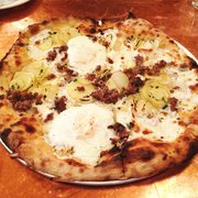 Pulino's - New York, NY, United States. Potato, sausage, egg pizza!