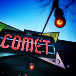 Photo of Comet Ping Pong - Washington, DC, United States. Describe my photo? It's a photo of the Comet sign. I'm not good at this.